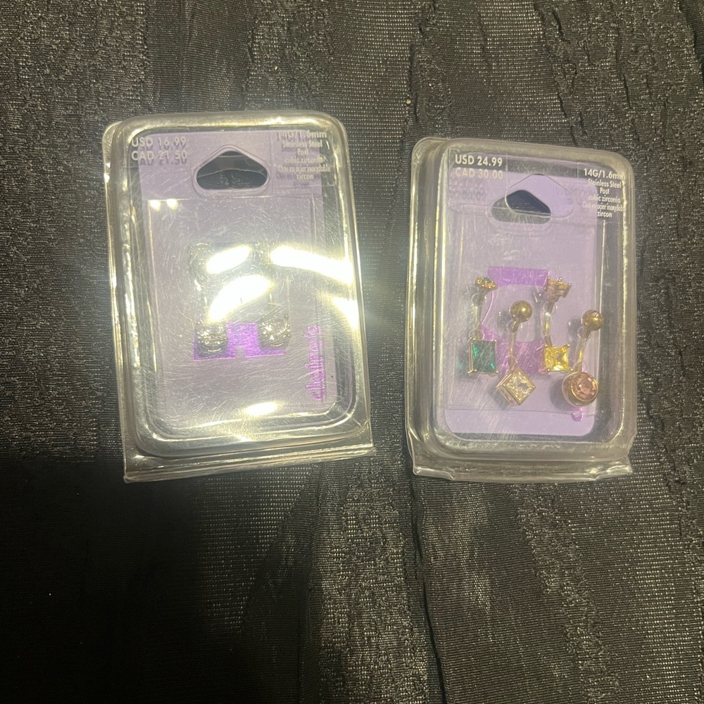 Decorative Cell Phone Dust Plug Charm Set - Gold Crystal Accessories